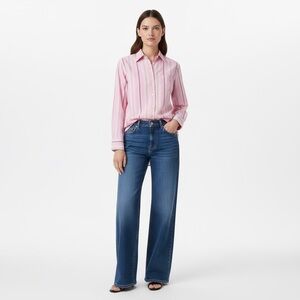 J Crew Classic Pink Poplin Cotton Button Down Slim Fit Sz M Collared Shirt Top